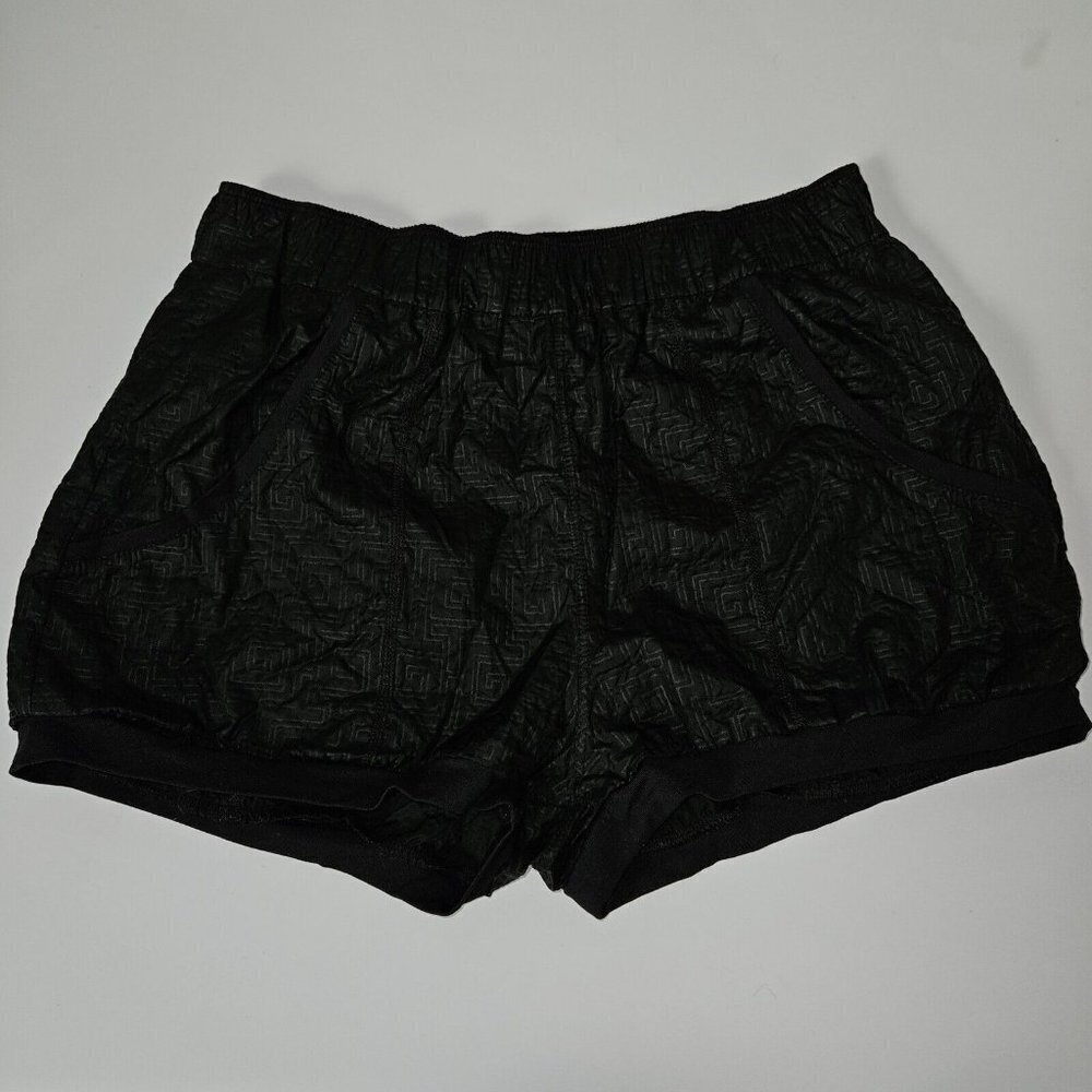 Eurotard Black Ripstop Athletic Warm-Up Shorts Girls Large Pockets 100% Nylon